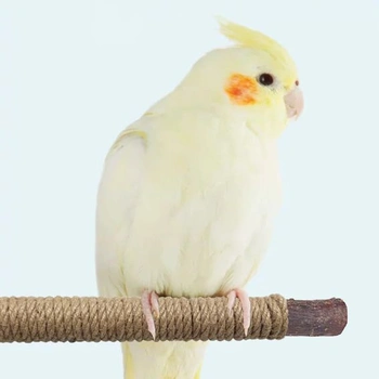 6 bidýlek z přírodního dřeva pro ptáky, hračky pro ptáky s lanem, příslušenství do ptačí klece pro