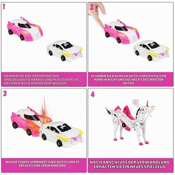2 roboti jednorožci, kombinovaní roboti s deformáciou pri kolízii, transformačné auto robot