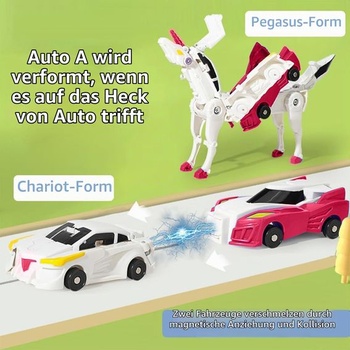 2 roboti jednorožci, kombinovaní roboti s deformáciou pri kolízii, transformačné auto robot