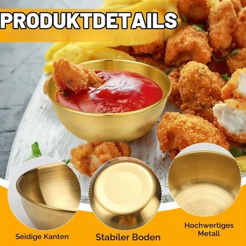 12dielna sada zlatých misiek na dip, mini misky na dip 8,2 x 3 cm, nerezová oceľ 120 ml, malé misky,
