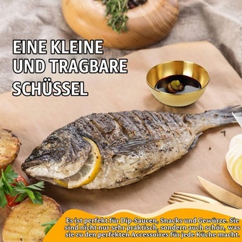 12dílná sada zlatých misek na dip, mini misky na dip 8,2 x 3 cm, nerezová ocel 120 ml, malé misky,