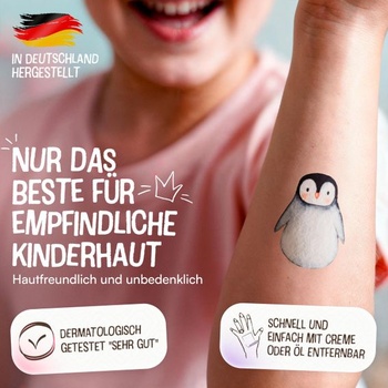 Lunablu 120 detských tetovaní šetrných k pokožke [dermatologicky certifikované] VYROBENÉ V NEMECKU