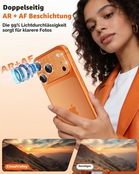 Ochranný kryt CloudValley pro iPhone 17 Pro Max, neviditelný a perfektně padnoucí 1:1, tvrzené sklo
