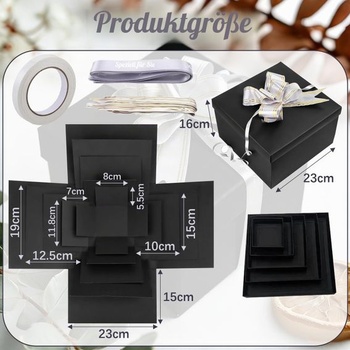 5vrstvová DIY explozná krabica, prekvapivá krabica, 5vrstvová kreatívna explozná krabica, prekvapivá