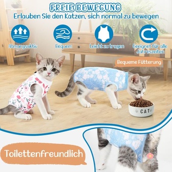 Pooperačný oblek Eyein Cat, priedušný pohodlný rekonvalescenčný oblek, nastaviteľný chirurgický