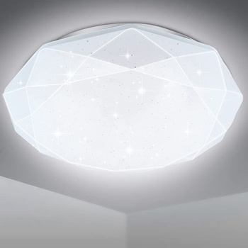 LED stropné svietidlo EXTRASTAR, Ø40cm okrúhly diamantový vzor, ​​36W 3820LM, 6500K studená biela, bez