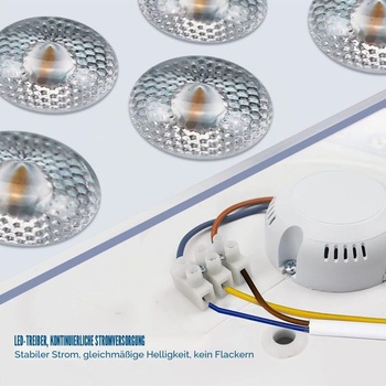 LED stropné svietidlo EXTRASTAR, Ø40cm okrúhly diamantový vzor, ​​36W 3820LM, 6500K studená biela, bez
