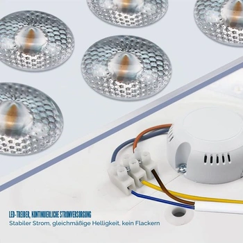 LED stropní svítidlo EXTRASTAR, Ø40cm kulatý diamantový vzor, 36W 3820LM, 6500K studená bílá, bez