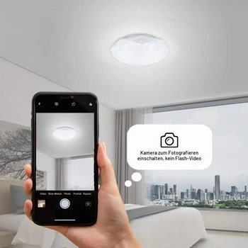 LED stropní svítidlo EXTRASTAR, Ø40cm kulatý diamantový vzor, 36W 3820LM, 6500K studená bílá, bez