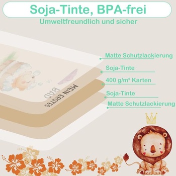 Měsíční přáníčka pro miminka 1-12 měsíců, 50 přáníček, formát A6, oznámení o narození dítěte v boho