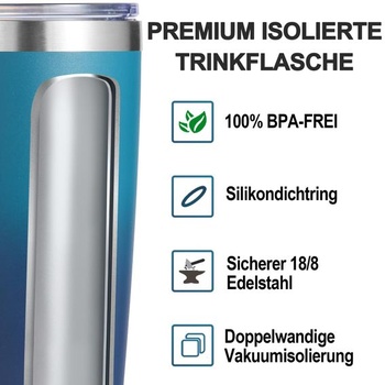 Termohrnček Volhoply 600ml (20oz) s viečkom a slamkou, dvojstenný izolovaný cestovný hrnček na ľadovú
