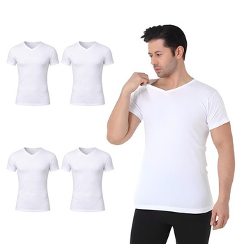 Pánske tielko s výstrihom do V – muscle shirt, veľkosť L, biele