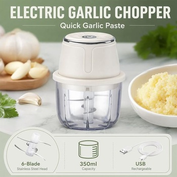 Elektrický mini sekáček DASIAUTOEM, sekáček na cibuli 350 ml, sekáček na zeleninu, multifunkční