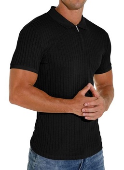 Pánske polo tričko s krátkym rukávom a zipsom PrinStory, golfové, voľnočasové, strečové, slim fit,