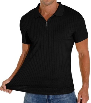 Pánske polo tričko s krátkym rukávom a zipsom PrinStory, golfové, voľnočasové, strečové, slim fit,