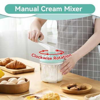 Ruční mixér 1200 ml, nevyžaduje elektřinu, plastová kuchyňská klika, mixér na kávu s kapsou na