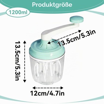 Ruční mixér 1200 ml, nevyžaduje elektřinu, plastová kuchyňská klika, mixér na kávu s kapsou na