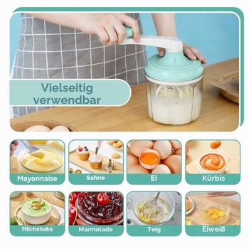 Ruční mixér 1200 ml, nevyžaduje elektřinu, plastová kuchyňská klika, mixér na kávu s kapsou na
