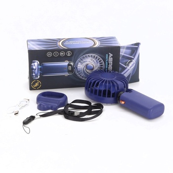 Prenosný ručný ventilátor, 5 rýchlostí, dobíjací cez USB, napájaný z batérie, skladací stolný