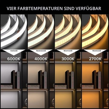 FCOB COB LED páska flexibilná vysoká hustota teplá biela 3000K 320 LED/m 5M DC24V teplá biela 3000K