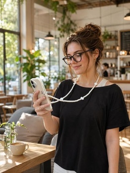 Púzdro na telefón s retiazkou kompatibilné s iPhonom 16 – Elegantné a estetické púzdro na telefón