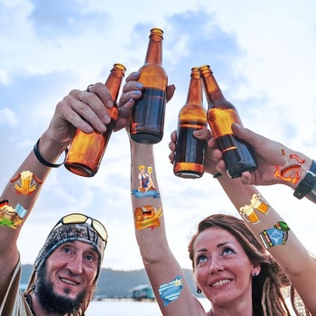 Dočasné tetovanie Oktoberfest HOWAF, 72 tetovanie Oktoberfest pre deti, Bavorské samolepiace tetovanie