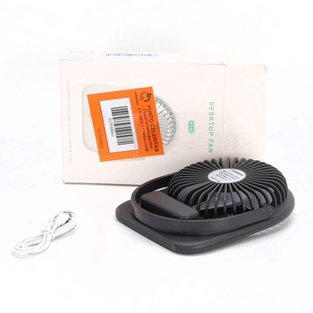 USB ventilátor, 1200 mAh mini USB stolný ventilátor s LED svetlom