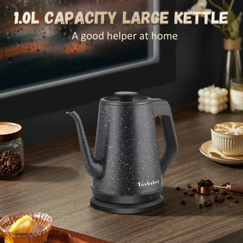 Konvice s husím krkem 1,0 l, 1000 W nerezová ocel, černá, tmavě černá
