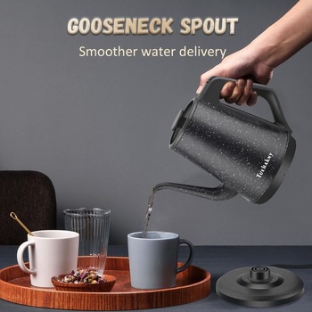 Konvice s husím krkem 1,0 l, 1000 W nerezová ocel, černá, tmavě černá