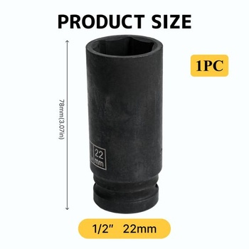 22mm dlhý nástrčný kľúč, 1/2