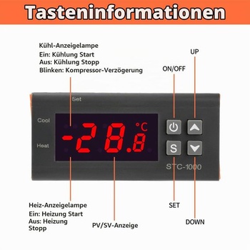 Regulátor teploty Aideepen STC-1000, digitálny termostat DC 12V 10A s 2 reléovými výstupmi a sondou