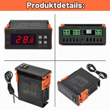 Regulátor teploty Aideepen STC-1000, digitální termostat DC 12V 10A se 2 reléovými výstupy a sondou