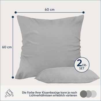 Obliečka na vankúš Dreamzie 60x60 sivá, 2 ks, mikrovlákno, certifikovaný Oeko-TEX, mäkká, 60 x 60
