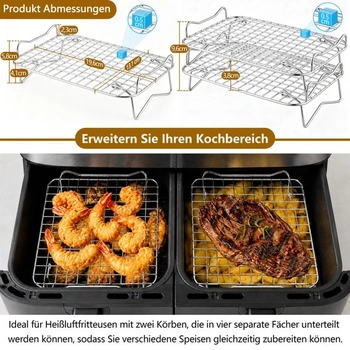 Příslušenství k fritéze Onader, 2dílný rošt na grilování z nerezové oceli do fritézy