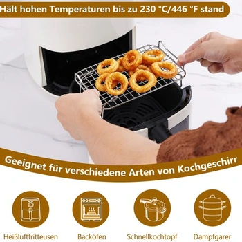 Příslušenství k fritéze Onader, 2dílný rošt na grilování z nerezové oceli do fritézy