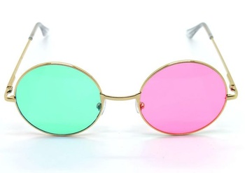 ASVP Shop Noodle Gorillaz Punk Rock slnečné okuliare Trip Shades zelené a ružové okrúhle slnečné okuliare