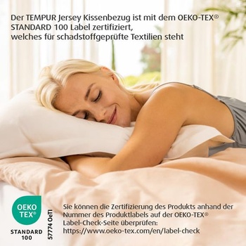 Obliečka na vankúš TEMPUR Jersey na vankúš ErgoPlus/Noxara, Original/Aspera, béžová, jedna veľkosť