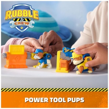Rubble & Crew - Sada Power Tool Pups se 2 figurkami psů Rubble a Wheeler, 2 stavebními nástroji a