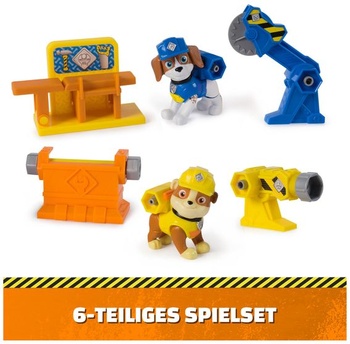 Rubble & Crew - Sada Power Tool Pups se 2 figurkami psů Rubble a Wheeler, 2 stavebními nástroji a