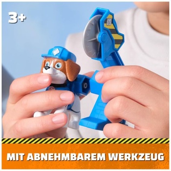 Rubble & Crew - Sada Power Tool Pups se 2 figurkami psů Rubble a Wheeler, 2 stavebními nástroji a