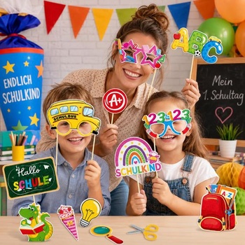 30dielna sada rekvizít Catelves pre školské fotenie, doplnky do párty fotobudky, rekvizity do