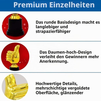 Trofeje s 2 palci nahoru, Dětské narozeninové trofeje, Mini trofej, Personalizované dárky, Dětské