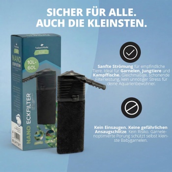 Akvarijný filter NatureHolic rohový, 10-60L