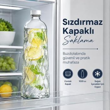 Sklenená fľaša Pasabahce Levi 1035 ml s kovovým viečkom, dávkovač oleja alebo octu, vysoko kvalitné