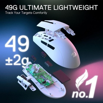 Bezdrôtová herná myš Redragon M916 PRO s 3 režimami, 49 g ultraľahká myš s 26K DPI a ergonomickým
