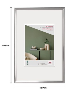 Obrazový rám Walther Design, strieborný, 30 x 40 cm, s akrylovým sklom; plastový rám Desire DEX040S