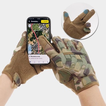 1 pár dotykových celoprstových motocyklových rukavíc pre motokros