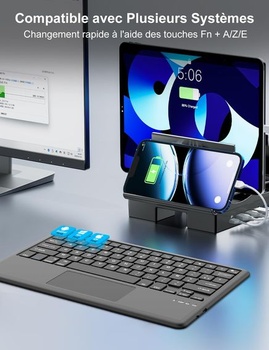 Klávesnice FOGARI s dotykovou podložkou pro 12palcové tablety s Bluetooth – francouzská klávesnice