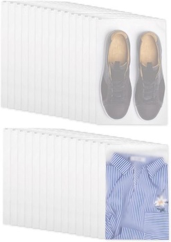 30dielna sada veľkých cestovných tašiek na zips, 40x30cm a 45x30cm, plastové organizéry do kufrov,