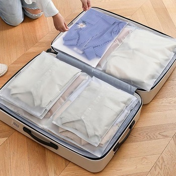 30dielna sada veľkých cestovných tašiek na zips, 40x30cm a 45x30cm, plastové organizéry do kufrov,